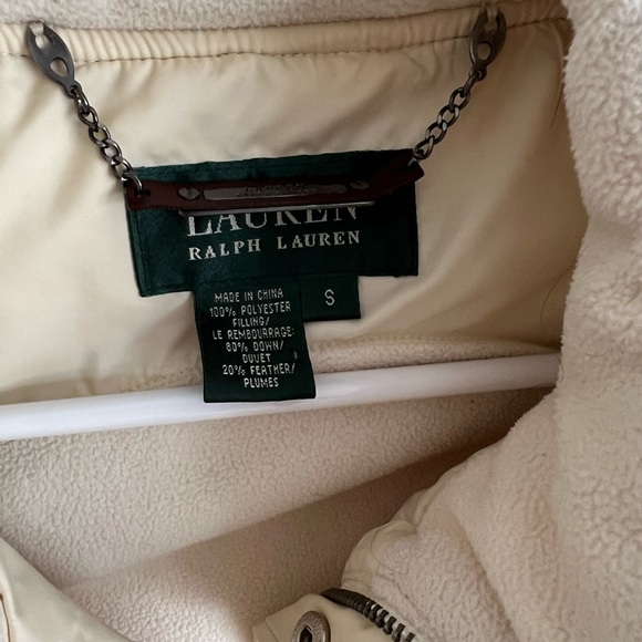 Ralph Lauren Cream Sherpa-Lined Puffer Vest - Picture 2 of 5